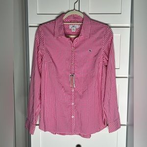 NWT Vineyard Vines pink gingham shirt